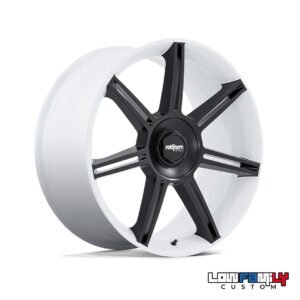 Rotiform FRA 22x10" 5X130 ET56, Gloss White With Matte Black Spokes