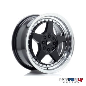 Japan Racing JR-06 16x7" 4x100/4x108 ET25, Gloss Black Machined Lip