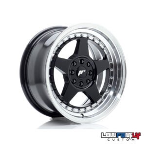 Japan Racing JR-06 16x8" 4x100/4x108 ET25, Gloss Black Machined Lip