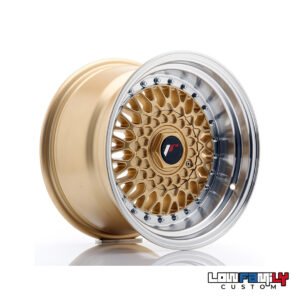 Japan Racing JR-09 15x9" 4x100/4x108 ET10, Gold w/Machined Lip
