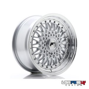 Japan Racing JR-09 16x7,5" 4x100/4x108 ET25, Silver w/Machined Lip+Silver Rivets