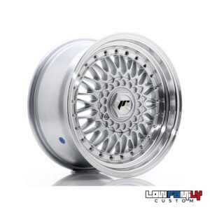 Japan Racing JR-09 16x8" 4x100/4x108 ET25, Silver w/Machined Lip+Silver Rivets