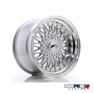 Japan Racing JR-09 17x10" 5x112/5x120 ET20, Silver w/Machined Lip+Silver Rivets