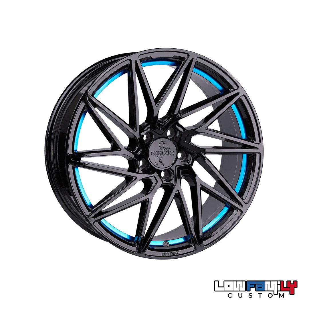 Keskin Wheels KT20 18x8" 5x112 ET30, Black Painted Blue Inside