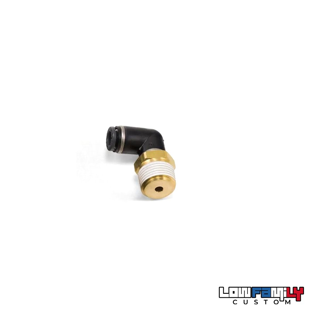 Raccord coudé Air Lift Performance 3/8 MNPT > 1/4 PTC