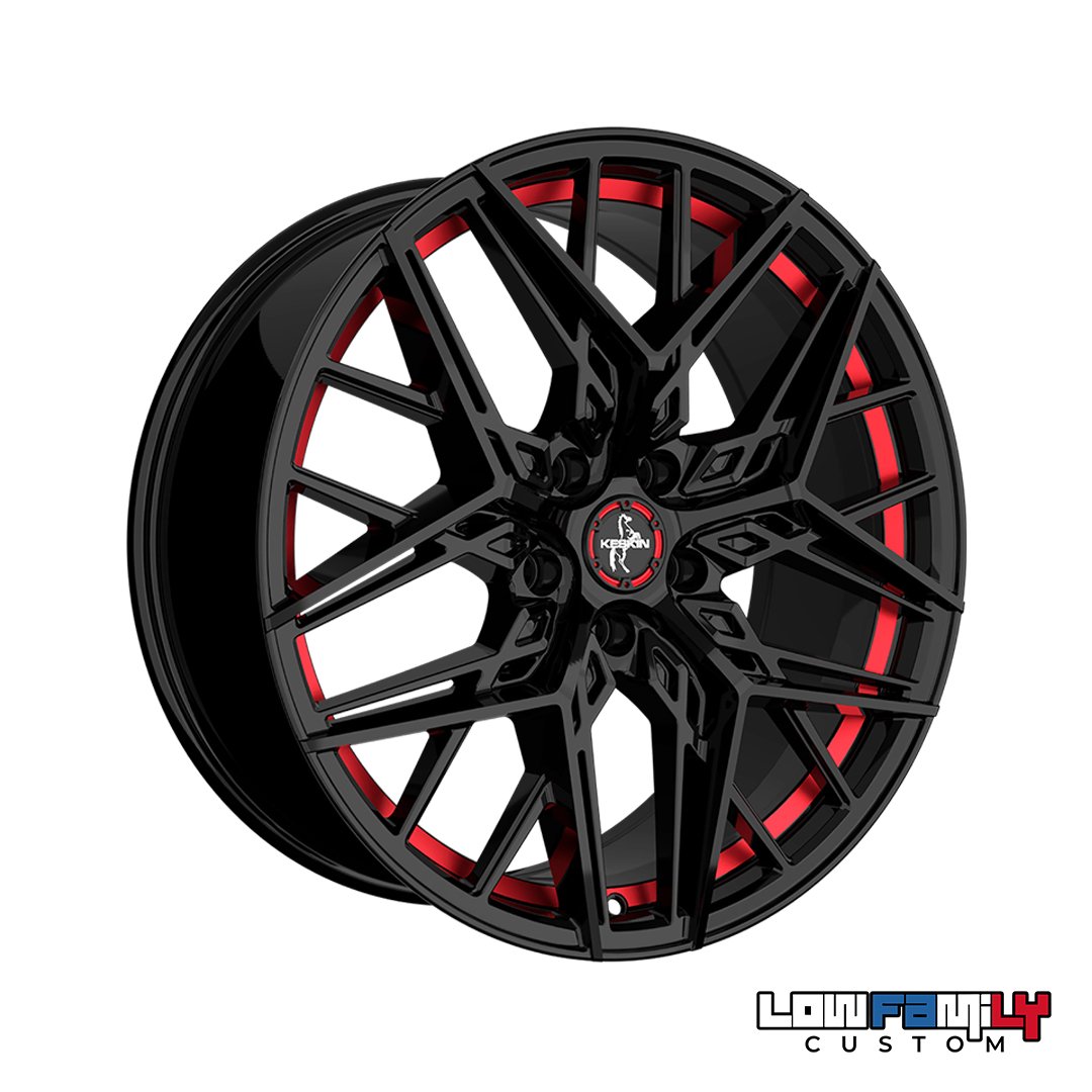 Keskin Wheels KT25 20x8,5" 5x108 ET40, Black Painted Red Inside